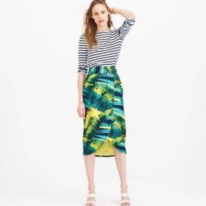 J. Crew crossover skirt in palm leaf